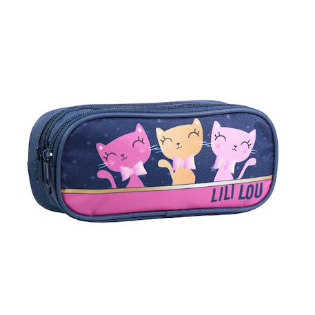 Trousse scolaire rectangulaire lili lou Bleu 2 - vertbaudet enfant 