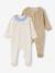Lot de 2 pyjamas naissance garçon en velours personnalisable écru 1 - vertbaudet enfant 