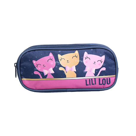 Trousse scolaire rectangulaire lili lou Bleu 1 - vertbaudet enfant 