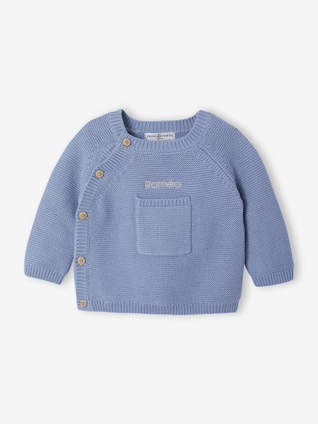 Ensemble naissance en tricot bleu glacier 5 - vertbaudet enfant 