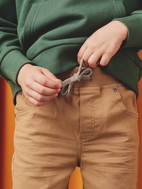 Pantalon garçon jogger facile à enfiler bleu grisé+caramel+kaki 8 - vertbaudet enfant 
