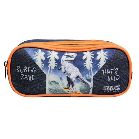 Trousse scolaire rectangulaire vorax dinosaure Bleu 1 - vertbaudet enfant 