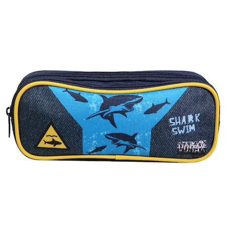 Trousse scolaire rectangulaire vorax  requins Bleu 1 - vertbaudet enfant 