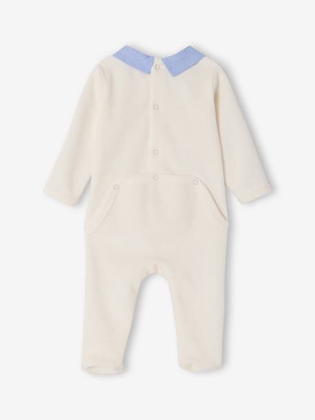 Lot de 2 pyjamas naissance garçon en velours personnalisable écru 4 - vertbaudet enfant 