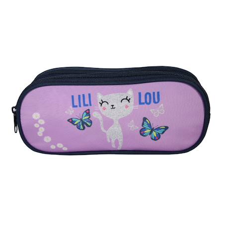 Trousse scolaire rectangulaire lili lou Violet 1 - vertbaudet enfant 