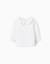 T-shirt à manches longues avec col volant Blanc 1 - vertbaudet enfant 