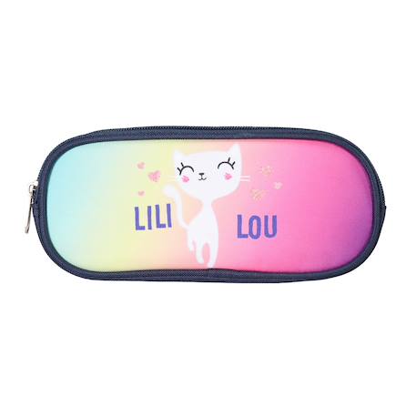 Trousse scolaire rectangulaire  lili lou Bleu 1 - vertbaudet enfant 