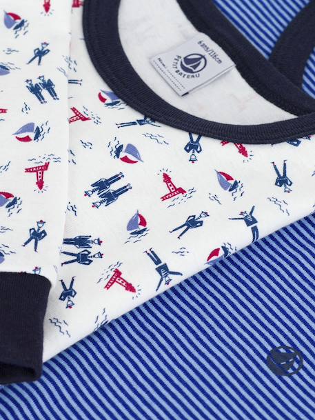 Lot de 2 pyjamas enfant en coton imprimé bleu 2 - vertbaudet enfant 