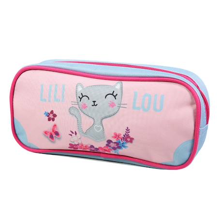 Trousse scolaire rectangulaire lili lou Rose 2 - vertbaudet enfant 