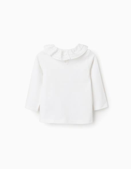 T-shirt à manches longues avec col volant Blanc 2 - vertbaudet enfant 