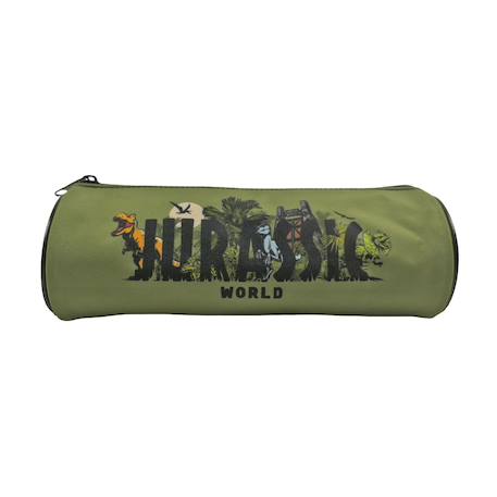 Trousse scolaire ronde jurassic world Vert 1 - vertbaudet enfant 