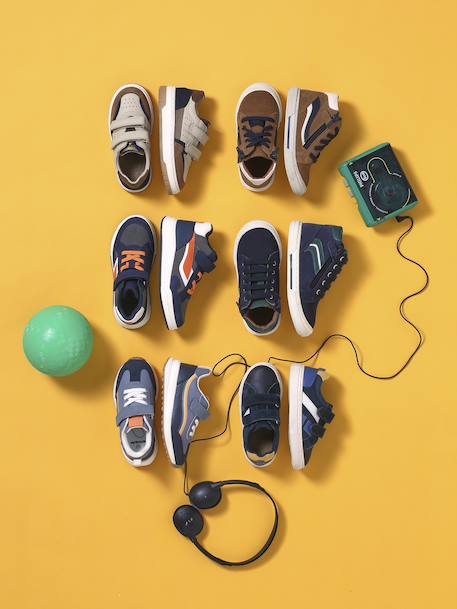 Baskets enfant garçon cuir à scratchs lot marron 7 - vertbaudet enfant 