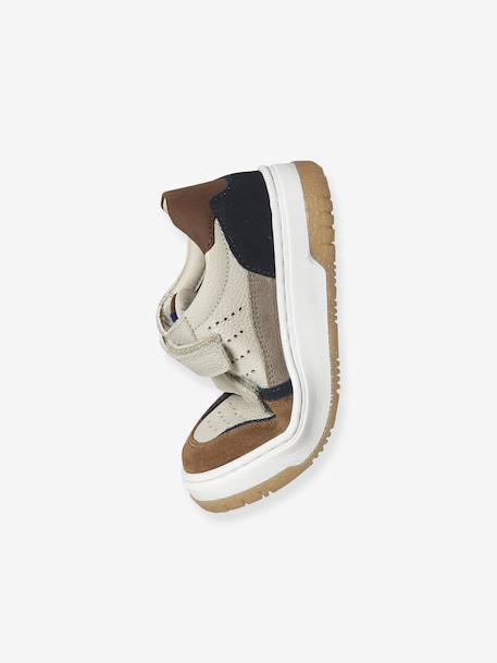 Baskets enfant garçon cuir à scratchs lot marron 6 - vertbaudet enfant 