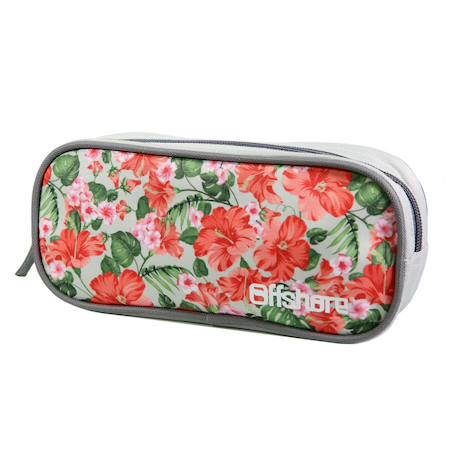 Trousse scolaire rectangulaire offshore  fleurs Gris 2 - vertbaudet enfant 