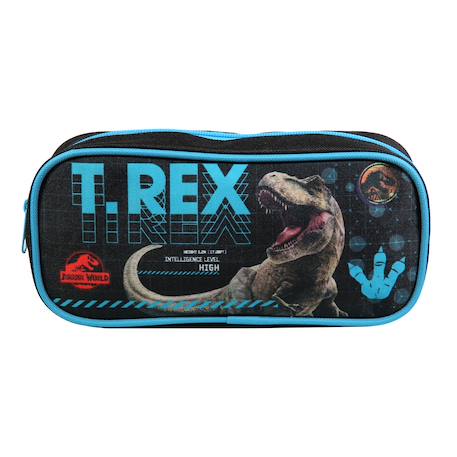Trousse scolaire rectangulaire jurassic world  t-rex Noir 1 - vertbaudet enfant 