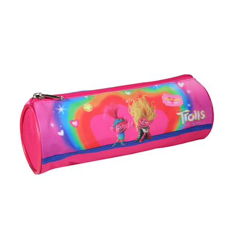 Trousse scolaire ronde les trolls Rose 2 - vertbaudet enfant 