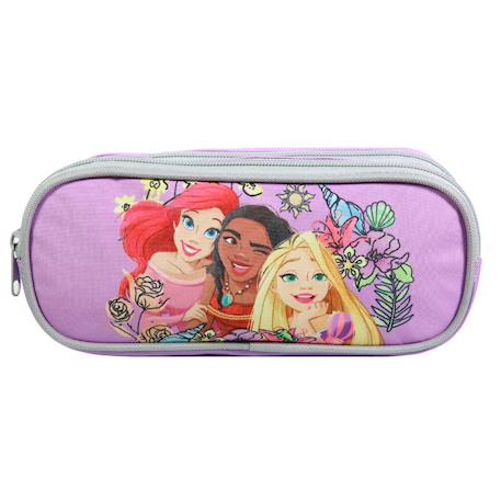 Trousse scolaire rectangulaire princesses  fleurs Violet 1 - vertbaudet enfant 