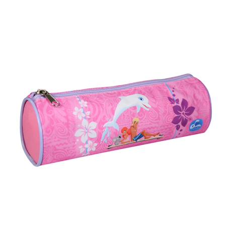Trousse scolaire ronde oum le dauphin Rose 2 - vertbaudet enfant 