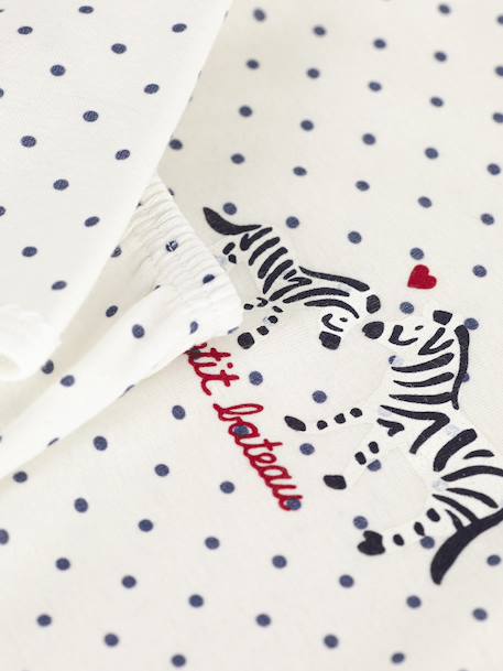 Pyjama fille en coton imprimé pois blanc 4 - vertbaudet enfant 