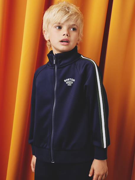 Sweat garçon manches longues col montant marine 1 - vertbaudet enfant 