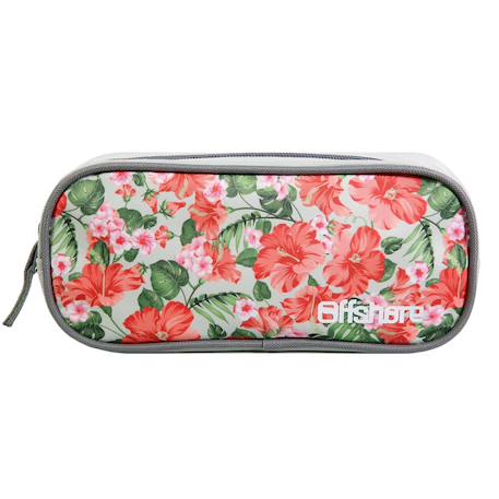 Trousse scolaire rectangulaire offshore  fleurs Gris 1 - vertbaudet enfant 