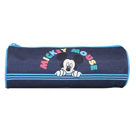 Trousse scolaire ronde mickey  rayures Bleu 4 - vertbaudet enfant 