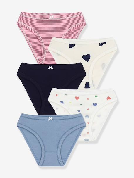 Lot de culottes enfant en coton imprimé coeurs multicolore 1 - vertbaudet enfant 