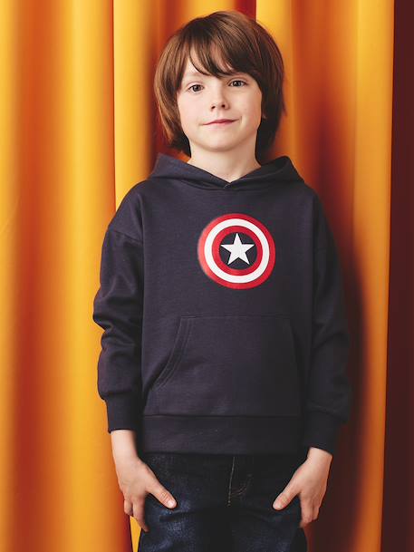 Sweat-shirt Marvel Avengers Captain America à capuche marine 6 - vertbaudet enfant 