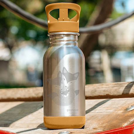 Gourde en inox 400 ml loopy renards Beige 3 - vertbaudet enfant 