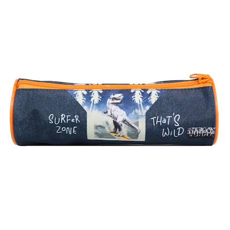 Trousse scolaire ronde vorax  dinosaure surf Bleu 4 - vertbaudet enfant 