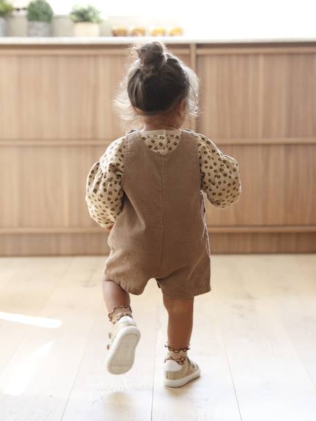 Salopette courte bébé en velours côtelé noix de pécan 7 - vertbaudet enfant 