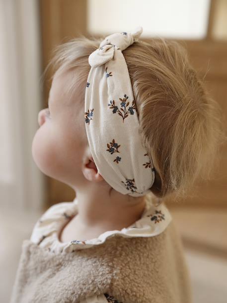 Ensemble robe gilet bandeau bébé fille vanille+vieux rose 11 - vertbaudet enfant 