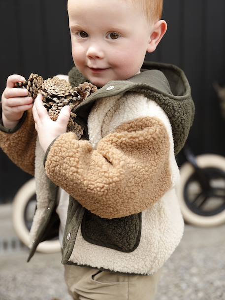 Manteau bébé en sherpa à capuche sable 7 - vertbaudet enfant 