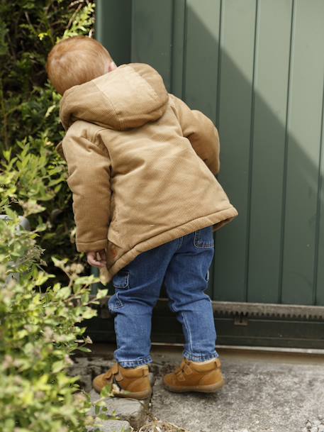 Manteau bébé en velours côtelé avec doublure en fausse fourrure caramel 8 - vertbaudet enfant 