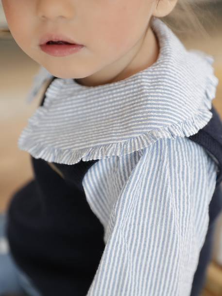 Blouse rayée bébé en seersucker rayé bleu 2 - vertbaudet enfant 