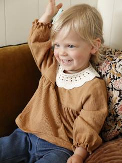 -T-shirt bébé en jersey froissé avec col en crochet