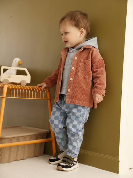 Baskets enfant garçon synthétique à scratchs lot bleu+marine 16 - vertbaudet enfant 