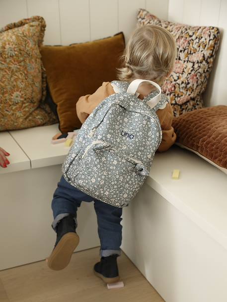 Sac à dos fille maternelle personnalisable animation oreilles ourson lilas poudré+vert sauge 16 - vertbaudet enfant 