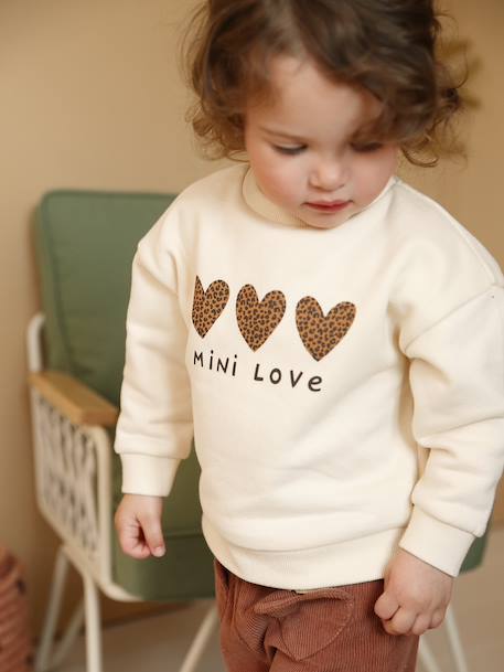 Sweat-shirt bébé fille message imprimé rose poudré+vanille 6 - vertbaudet enfant 