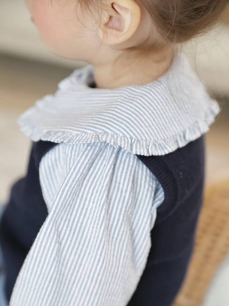 Blouse rayée bébé en seersucker rayé bleu 3 - vertbaudet enfant 