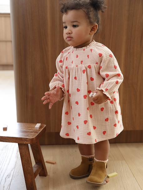 Boots bébé fille cuir zippées beige imprimé+bordeaux+CAMEL+marine+noir 30 - vertbaudet enfant 
