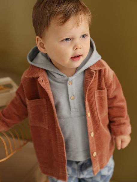 Surchemise bébé en velours seersucker tomette 1 - vertbaudet enfant 