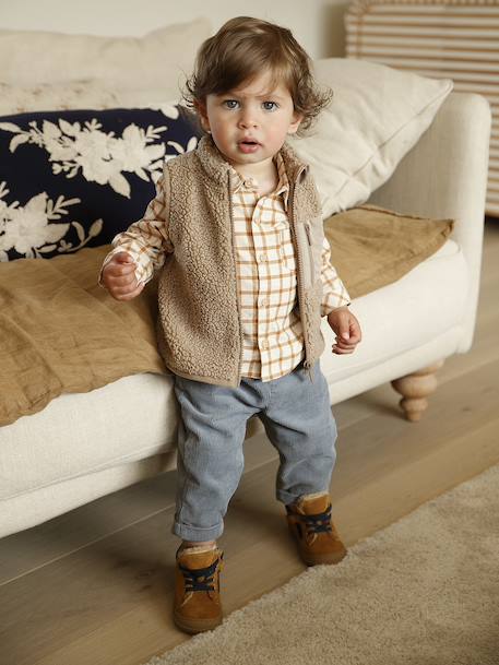 Gilet sans manches bébé en sherpa taupe 7 - vertbaudet enfant 