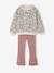 Ensemble sweat imprimé et legging flare fille bois de rose+marine 5 - vertbaudet enfant 