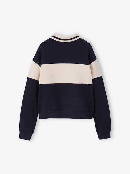 Sweat col polo fille marine 5 - vertbaudet enfant 