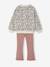 Ensemble sweat imprimé et legging flare fille bois de rose+marine 2 - vertbaudet enfant 
