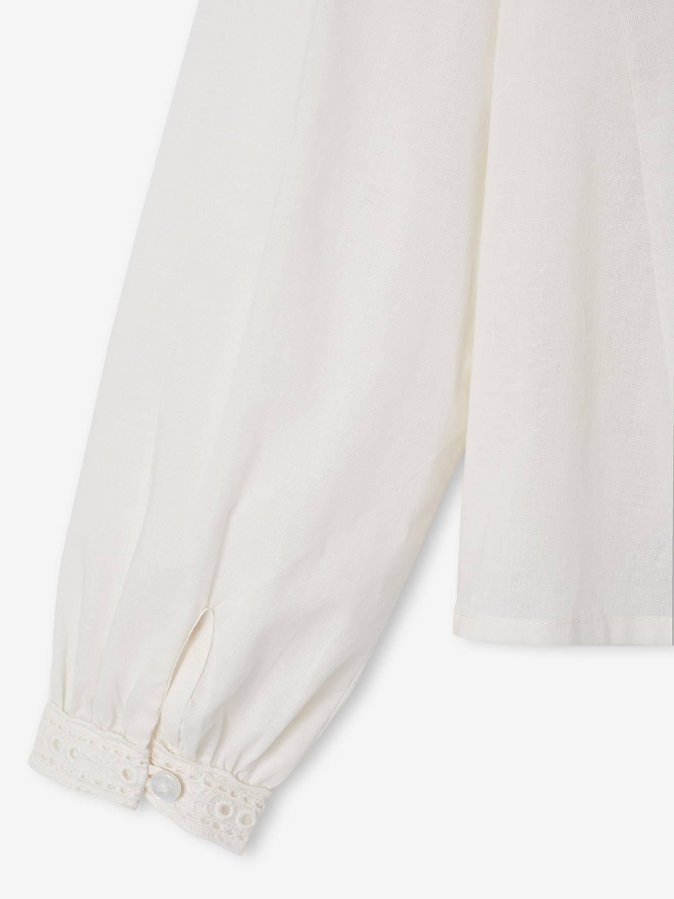 Chemise Fille à Volants Et Broderie - 100% Coton - Manches Longues - Vertbaudet - Style Bohème Chic