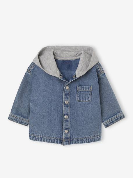 Chemise bébé personnalisable en denim avec capuche stone 3 - vertbaudet enfant 