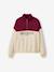 Sweat col camionneur color block fille lettres brodées écru 1 - vertbaudet enfant 