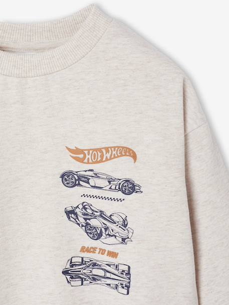 Sweat-shirt Mattel Hot Wheels garçon beige chiné 4 - vertbaudet enfant 